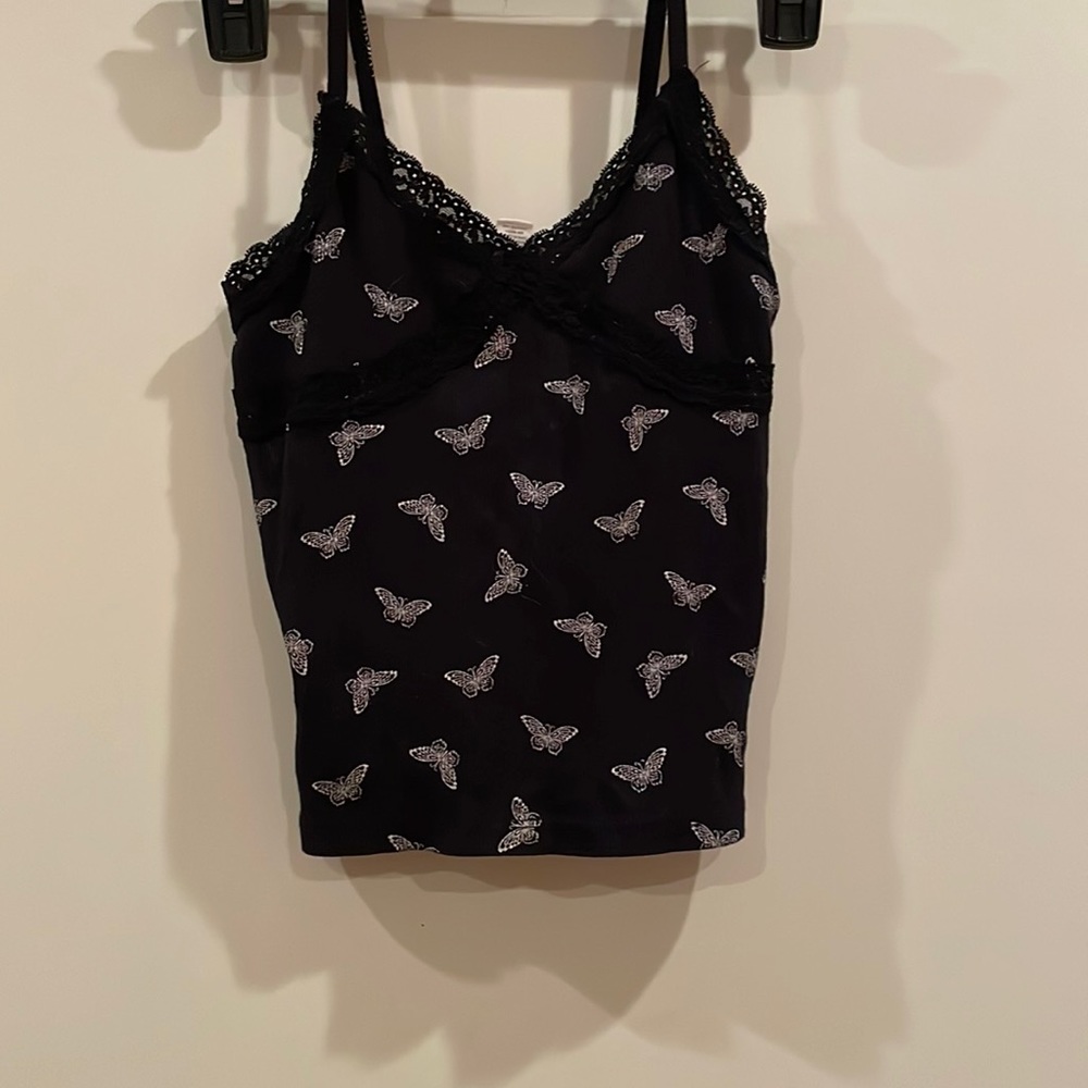 Butterfly lace tank top super cute